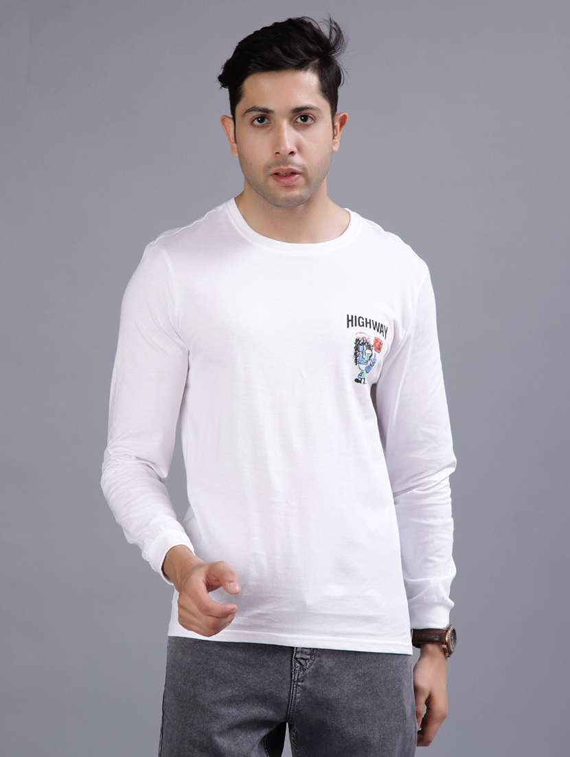 men printed long sleeve regular fit t-shirt - 21922331 -  Standard Image - 1