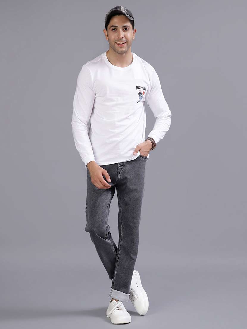 men printed long sleeve regular fit t-shirt - 21922331 -  Standard Image - 4