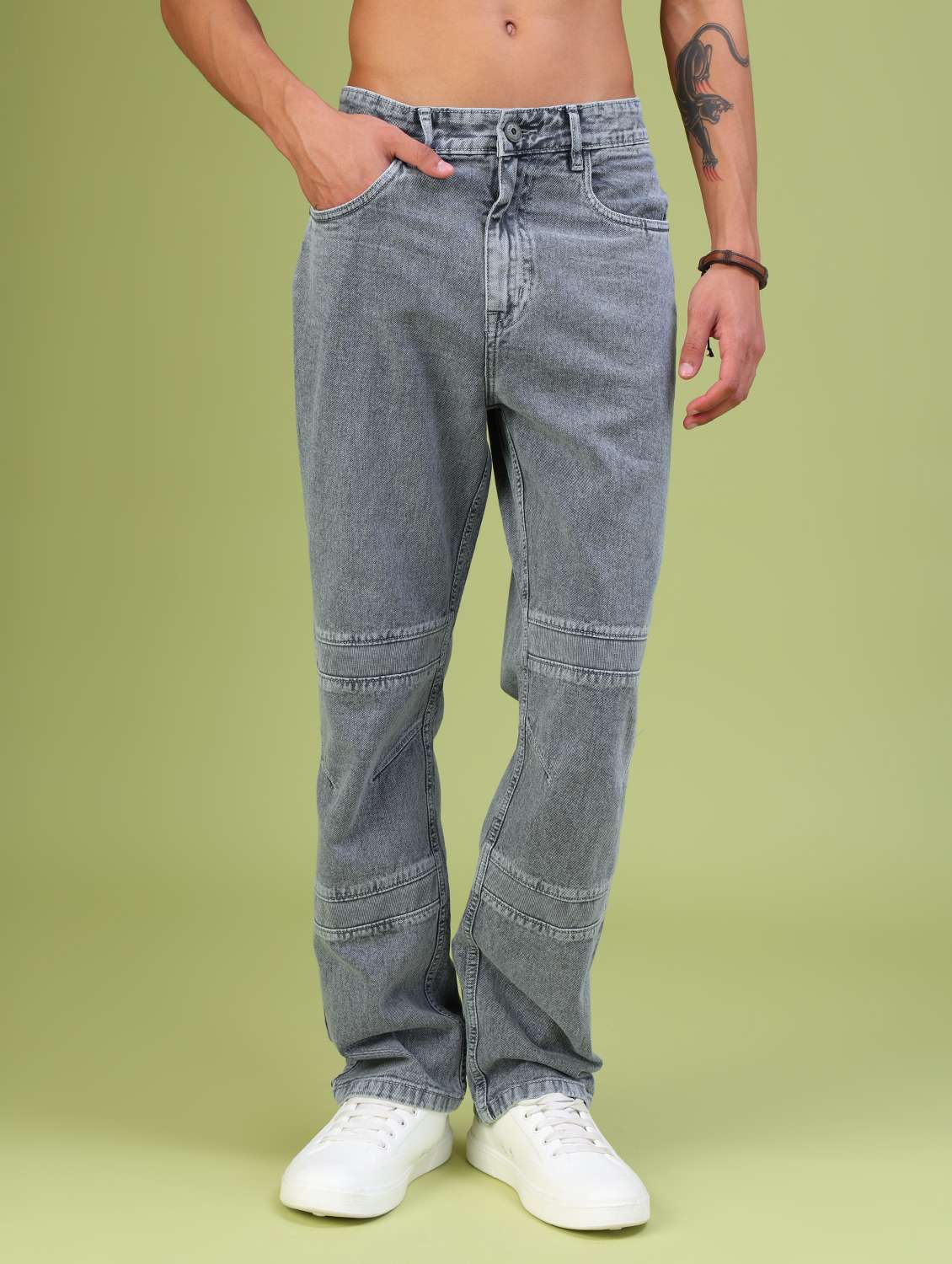 light grey cotton denim jeans - 21922337 -  Standard Image - 1