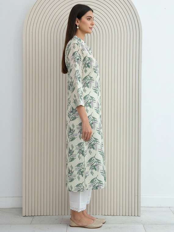 women printed three quarter sleeve kurta palazzo set - 21922353 -  Standard Image - 4