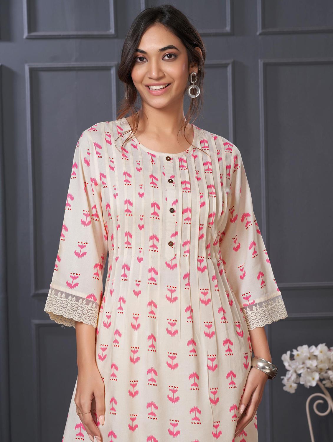 women three quarter sleeve kurta palazzo set - 21922354 - Standard Image - 4