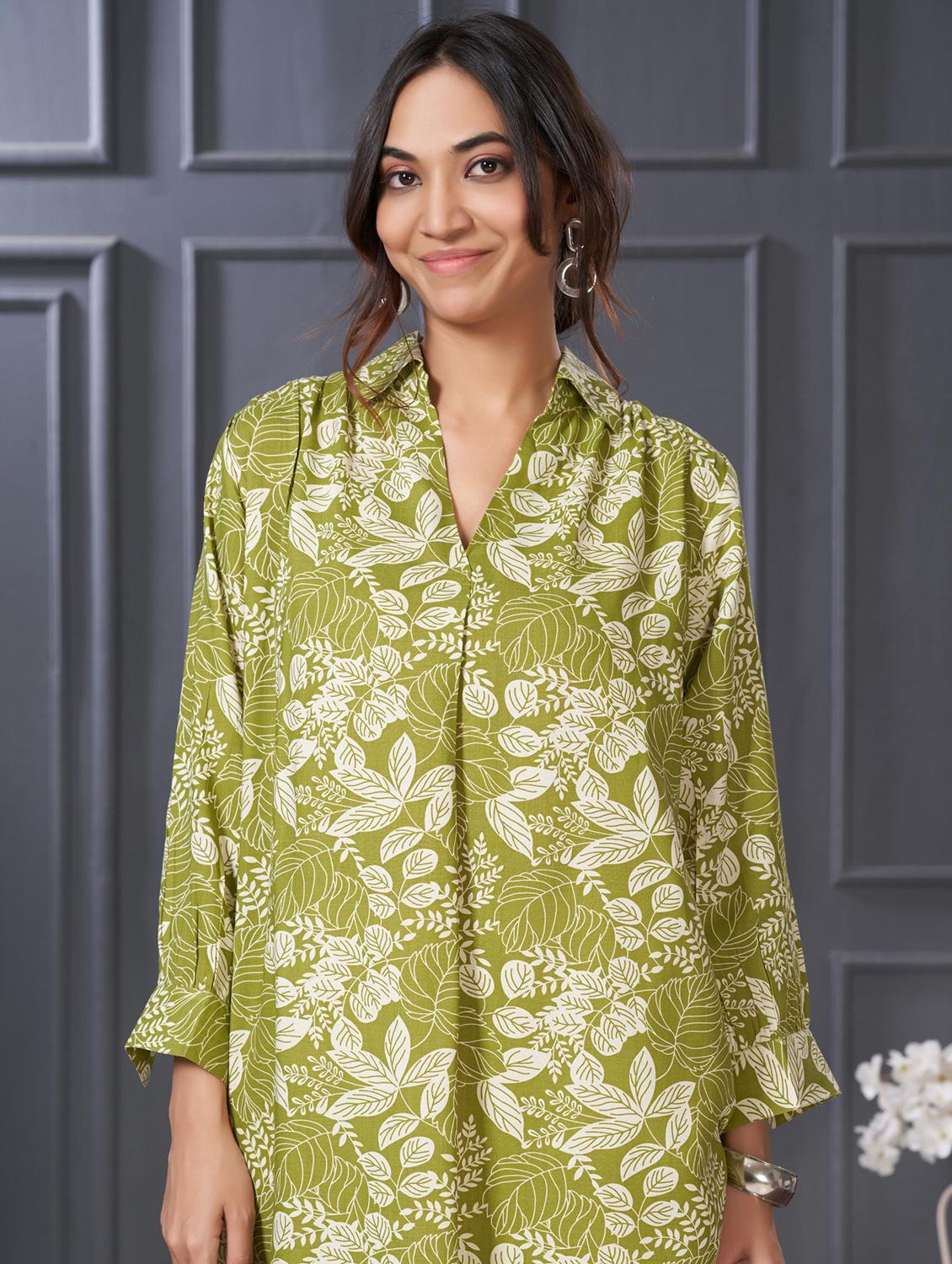 women printed long sleeve kurta palazzo set - 21922359 - Standard Image - 4