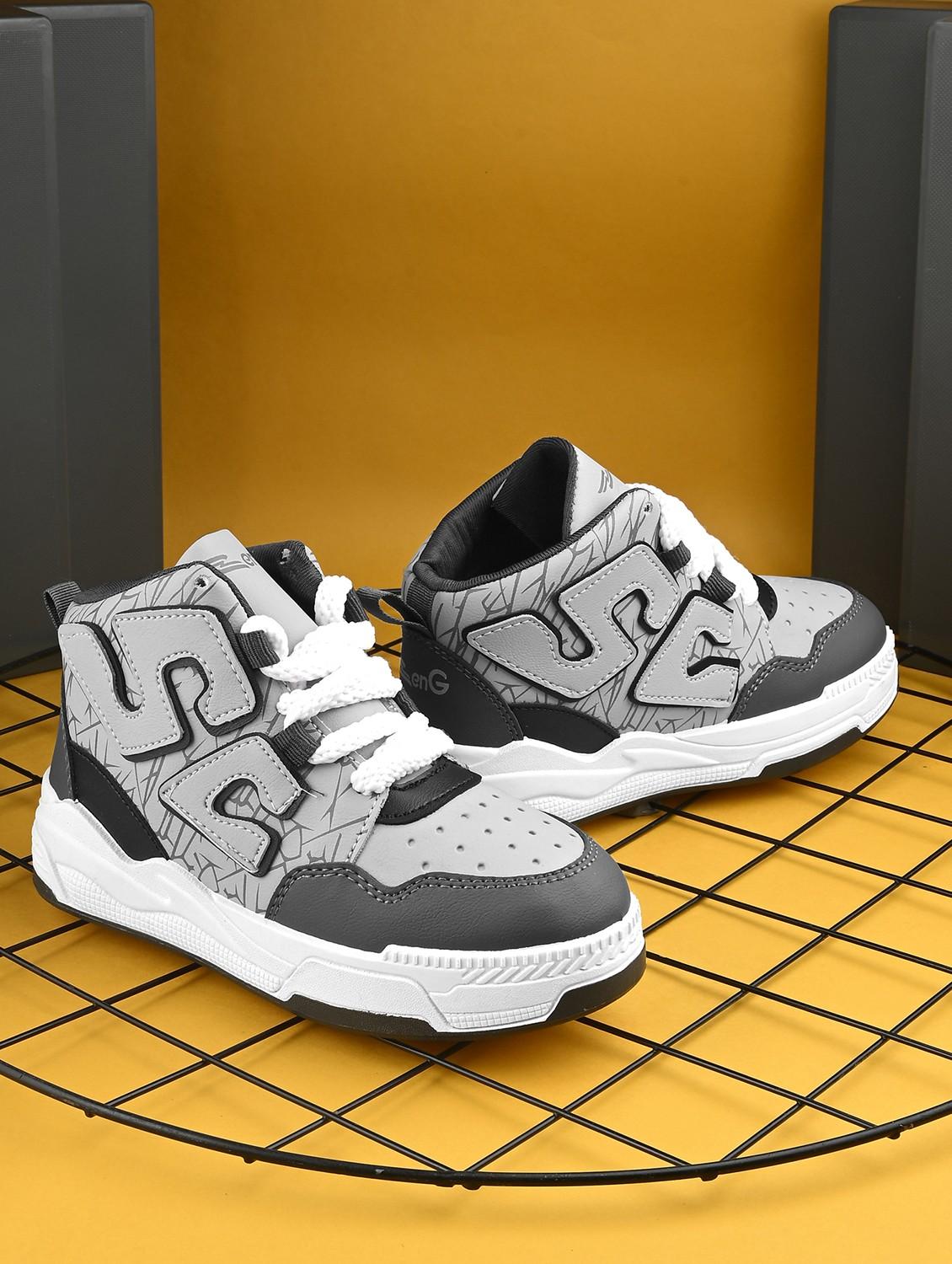 boys printed lace up high ankle sneaker - 21922371 -  Zoom Image - 0