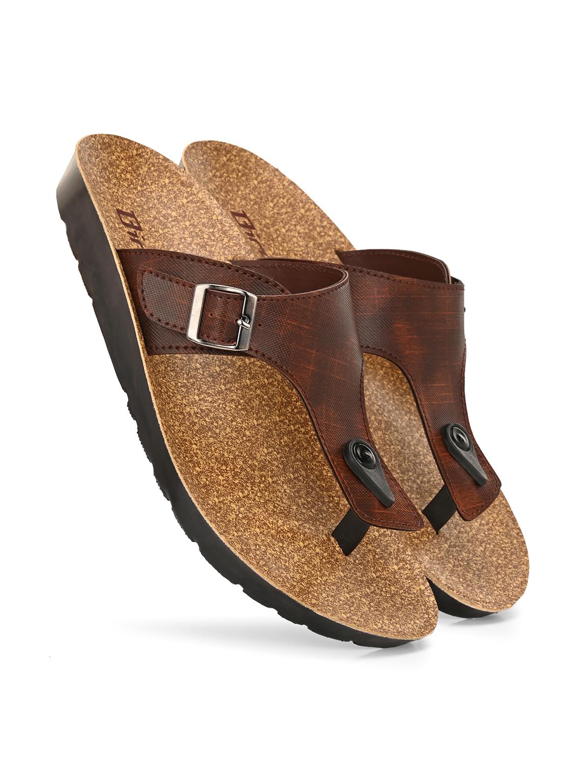 men brown slip on sandal - 21922376 - Standard Image - 4