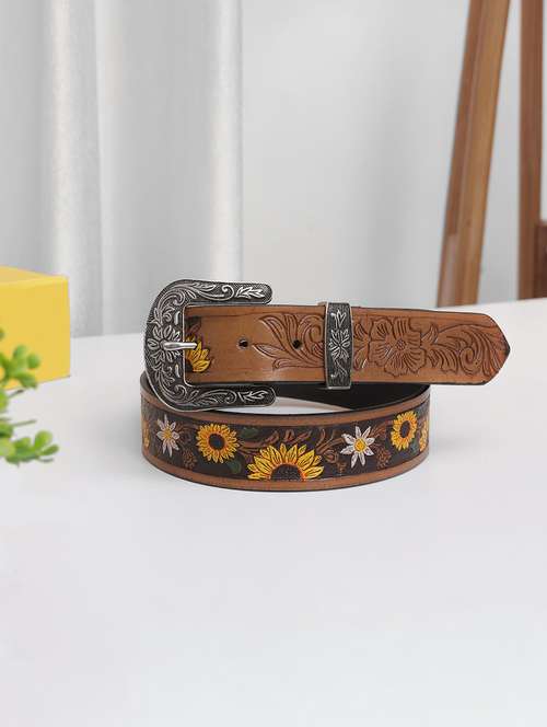 women brown floral belt - 21922395 -  Standard Image - 0