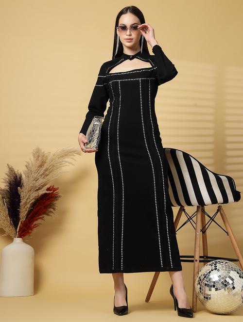 women embellished chocker neck sheath dress - 21922517 - Standard Image - 0