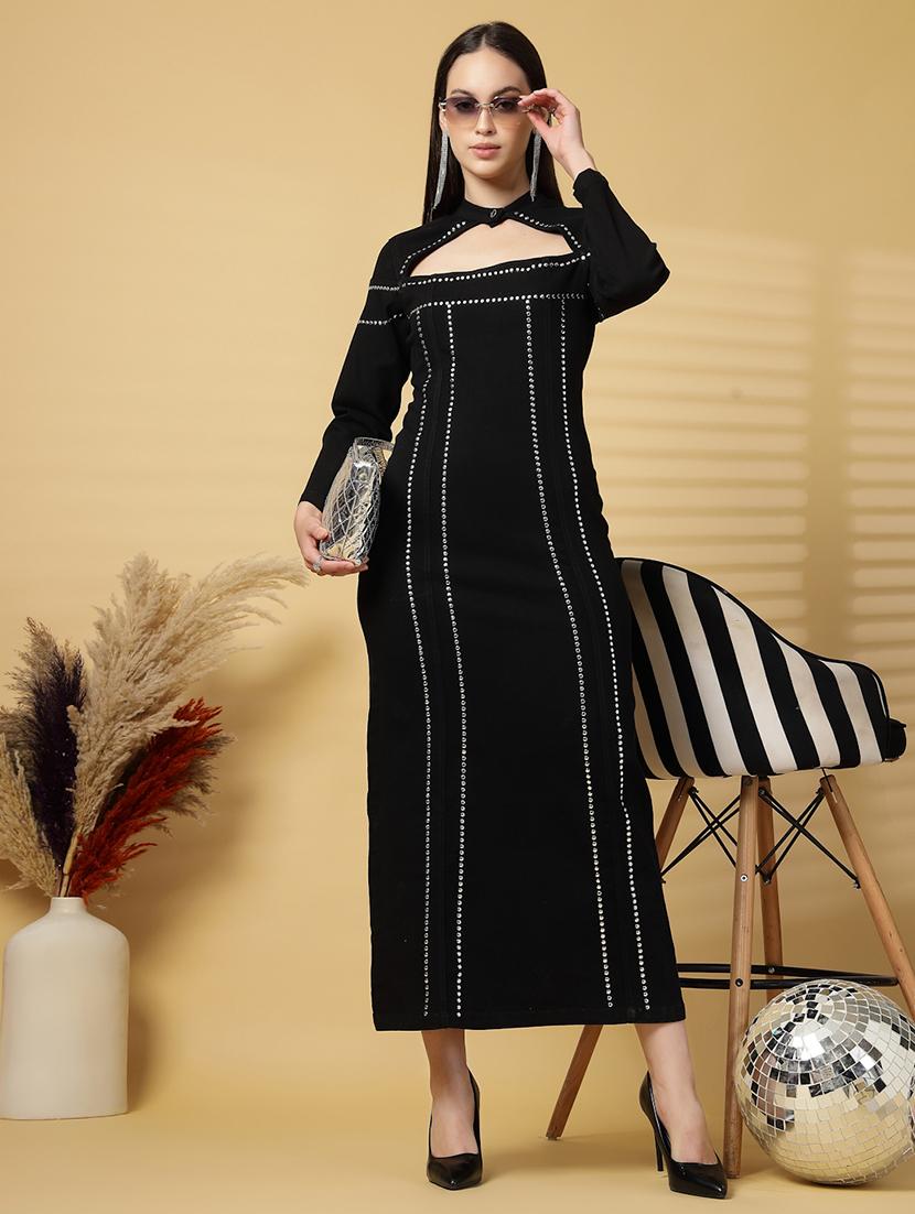women embellished chocker neck sheath dress - 21922517 - Zoom Image - 0