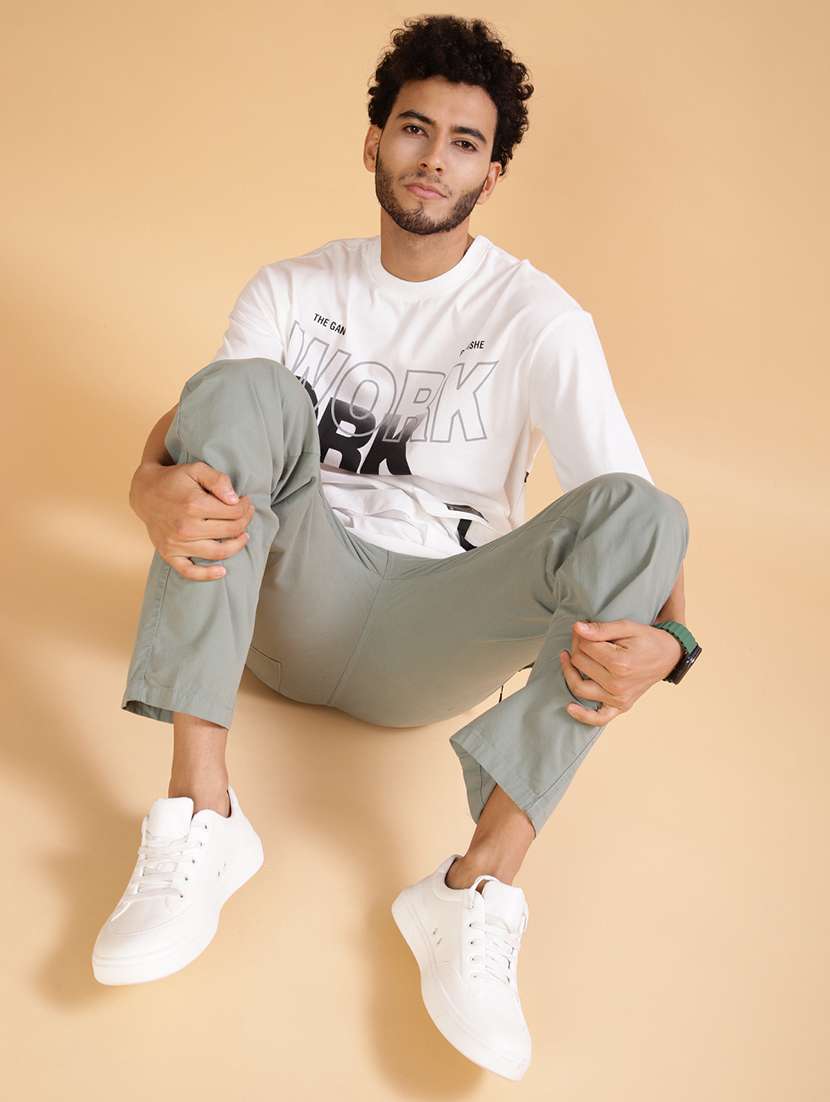 men solid mid rise cargo - 21922563 -  Standard Image - 4