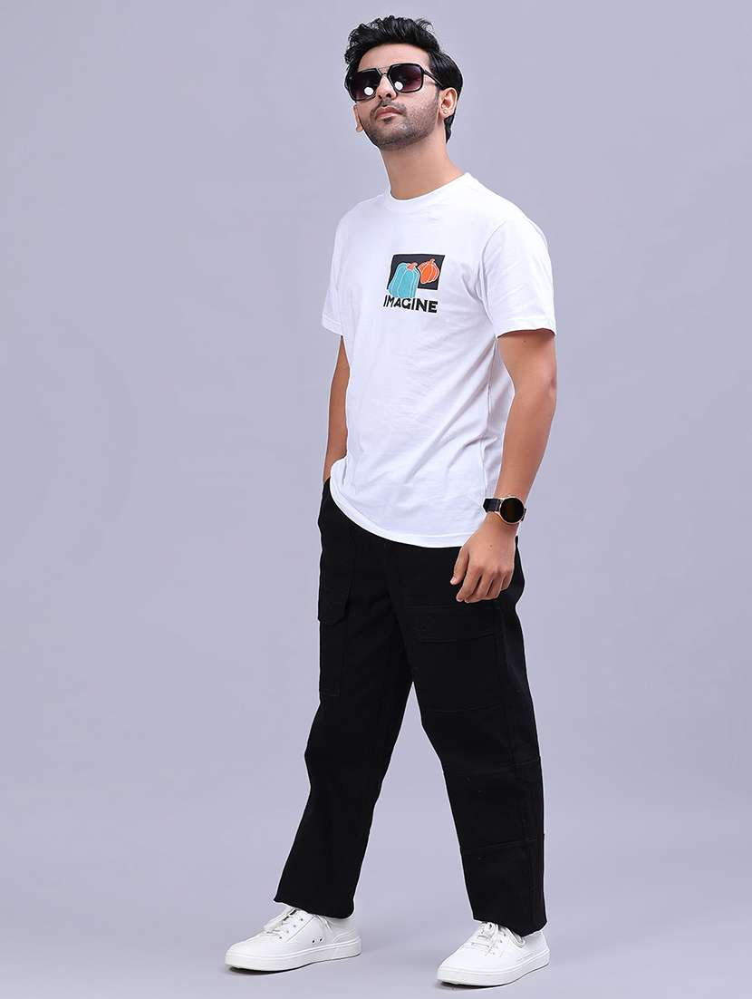 men solid mid rise cargo - 21922565 -  Standard Image - 4