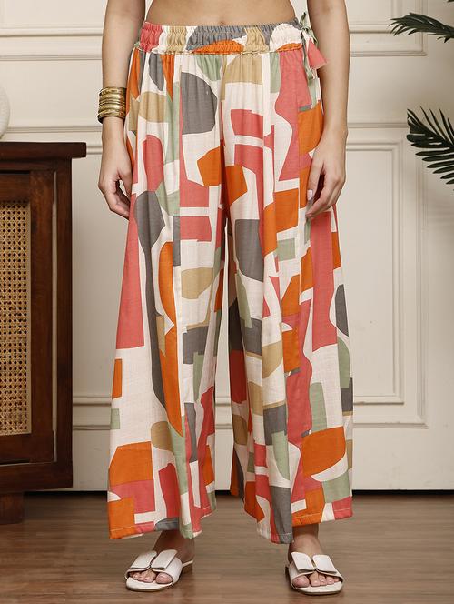 women printed flared palazzo - 21922581 -  Standard Image - 0