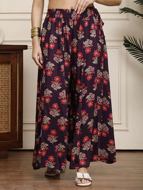 women floral printed flared palazzo - 21922582 -  Standard Image - 0