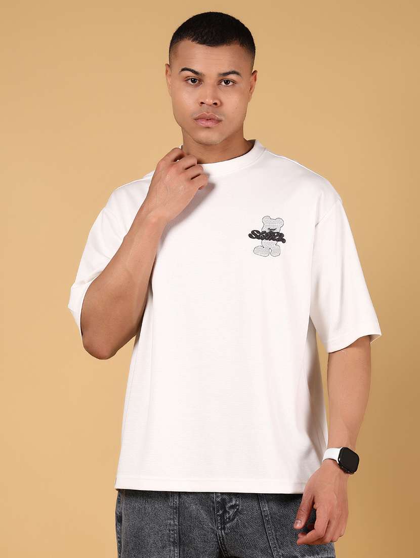 beige cotton back print tshirt - 21922630 - Standard Image - 1