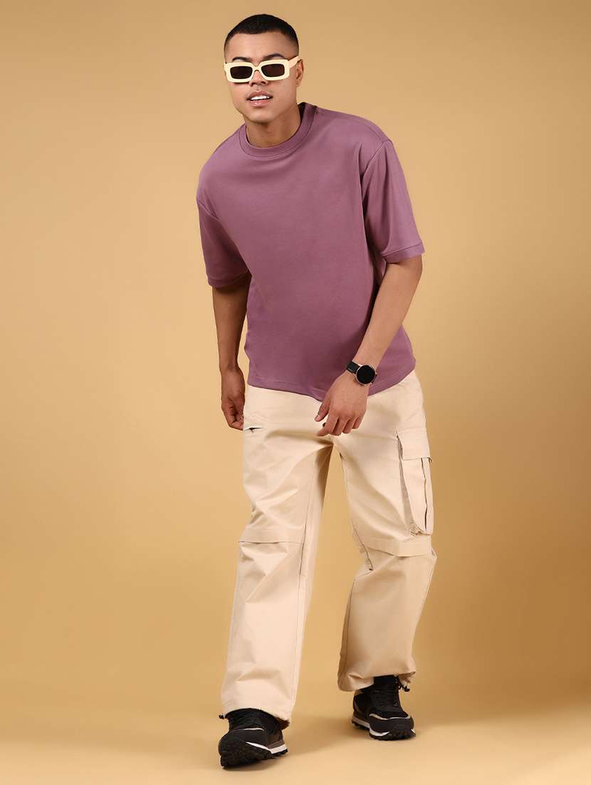 men solid short sleeves oversized t-shirt - 21922632 -  Standard Image - 4