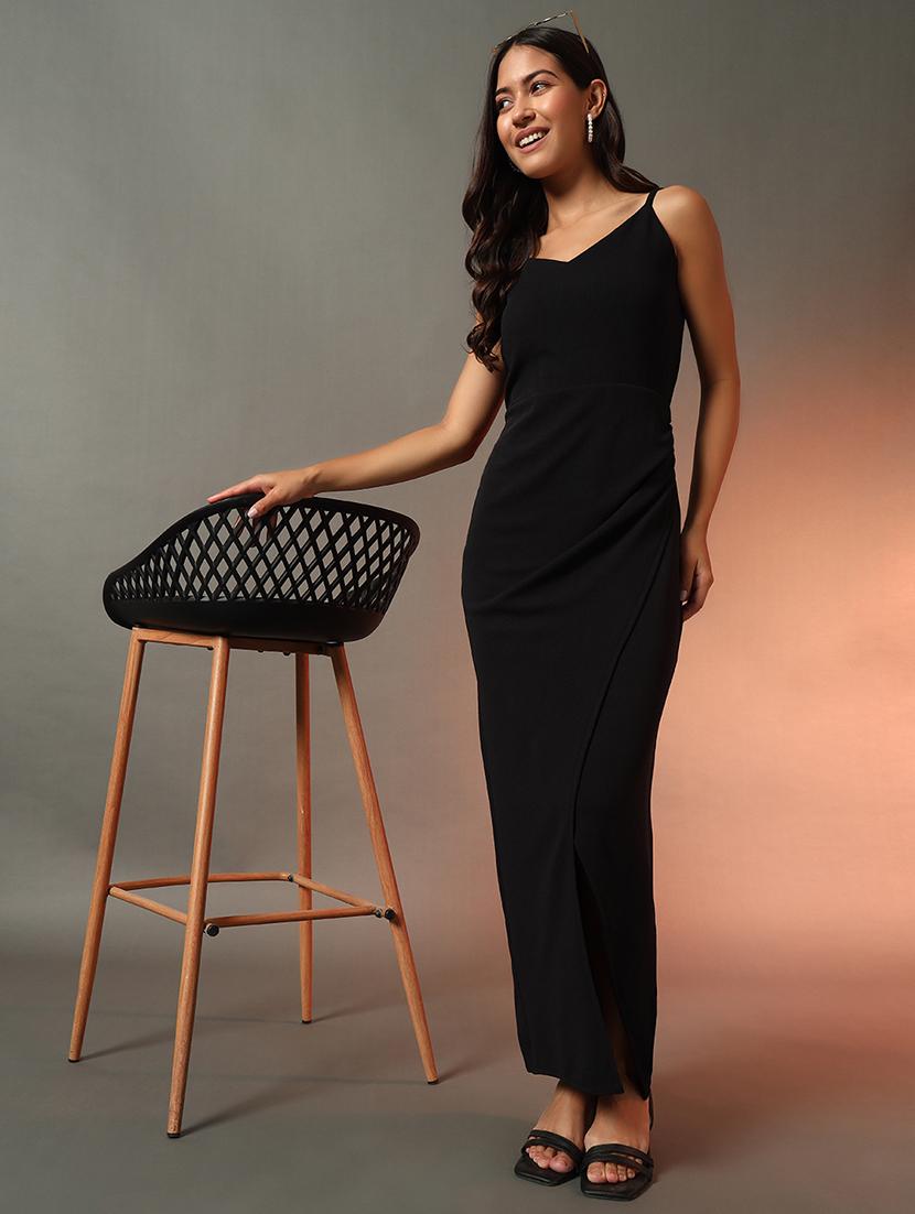 women solid shoulder strap bodycon dress - 21922640 - Zoom Image - 0
