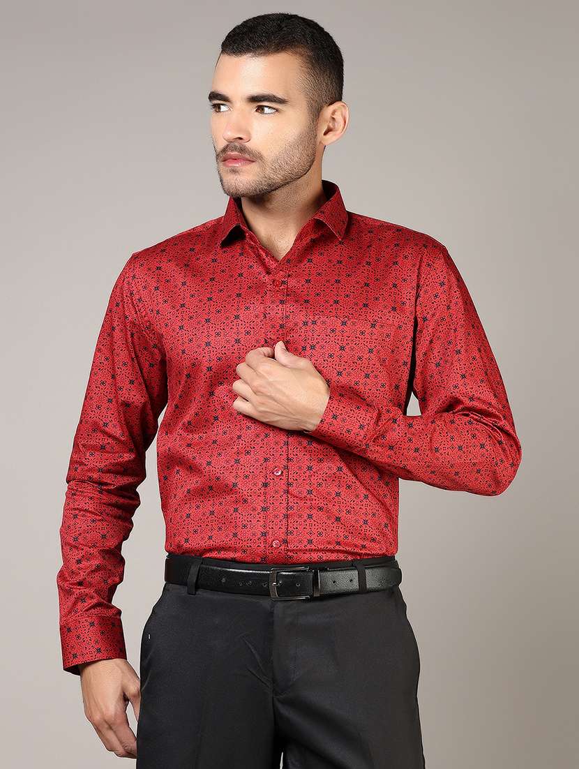 men printed collared long sleeves shirt - 21922703 -  Standard Image - 1