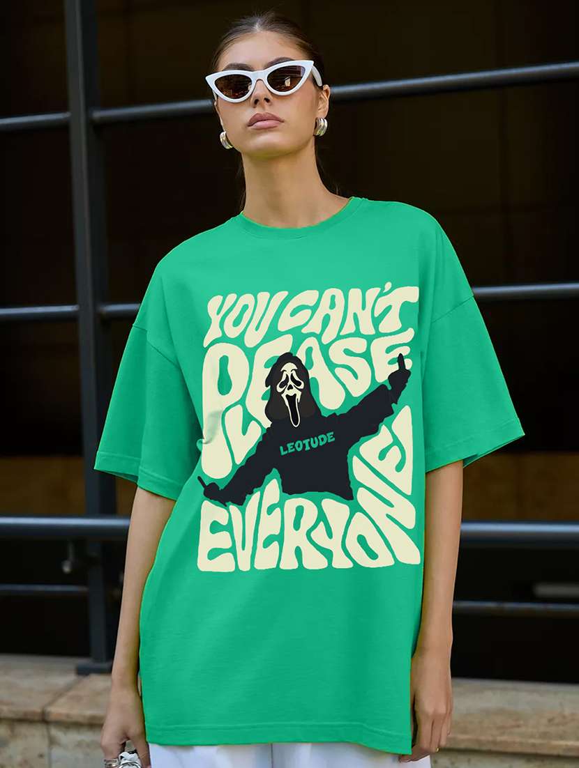 women printed short sleeves oversized t-shirt