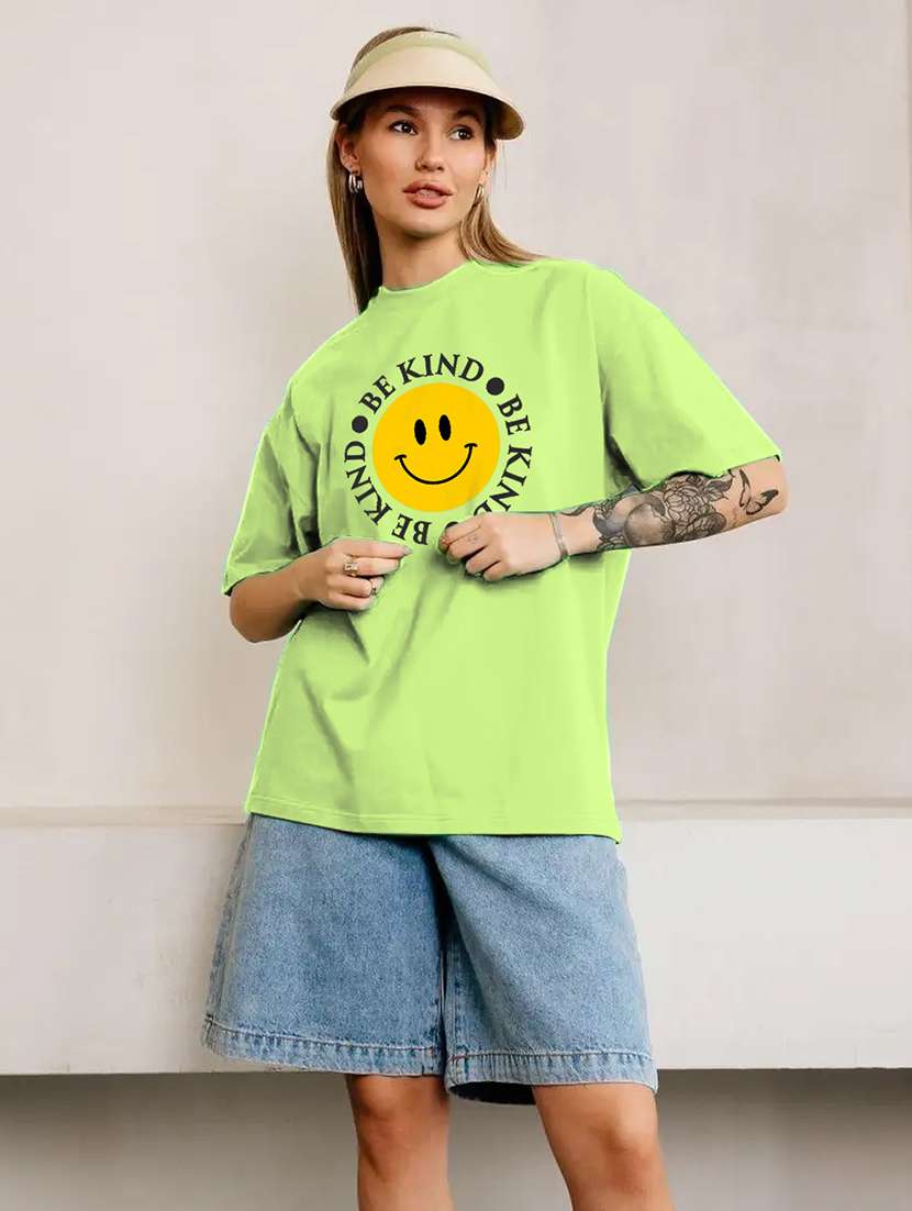 women printed short sleeves oversized t-shirt - 21922711 - Zoom Image - 0