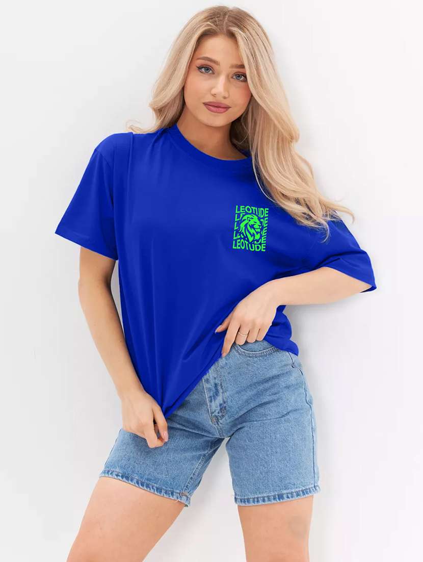 women printed short sleeves oversized t-shirt