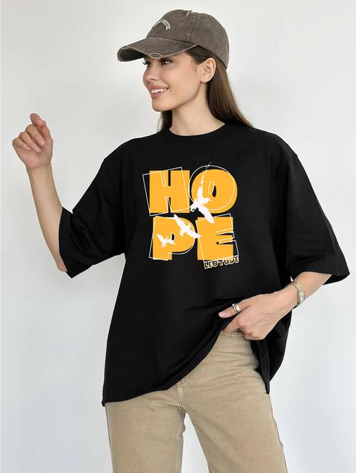 women printed short sleeves oversized t-shirt - 21922740 - Standard Image - 0