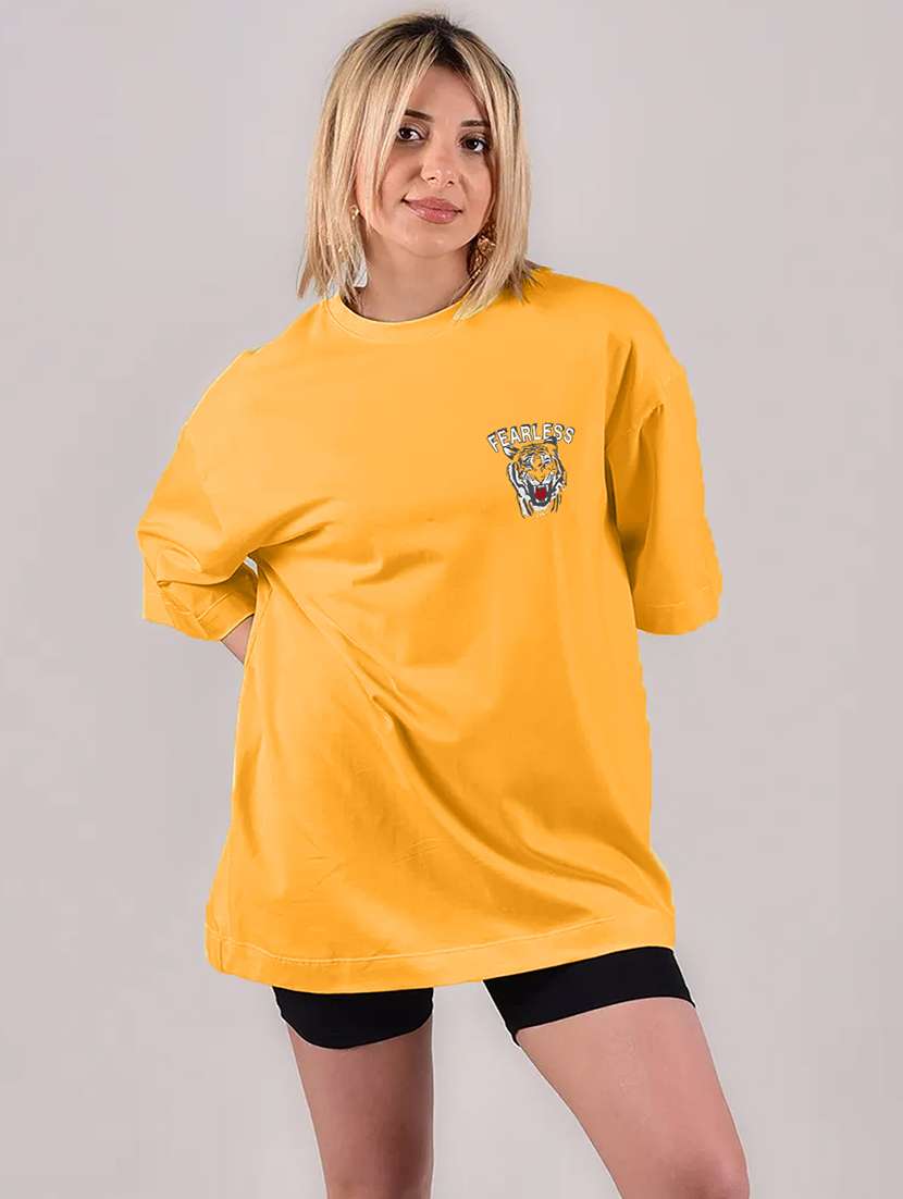 women printed short sleeves oversized t-shirt