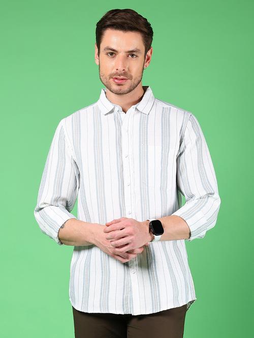men striped collared long sleeves casual shirt - 21922773 -  Standard Image - 0