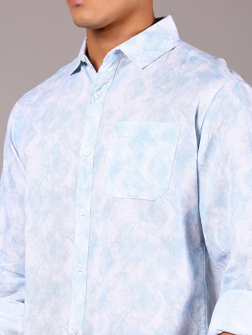 men printed collared long sleeve casual shirt - 21922782 - Standard Image - 4