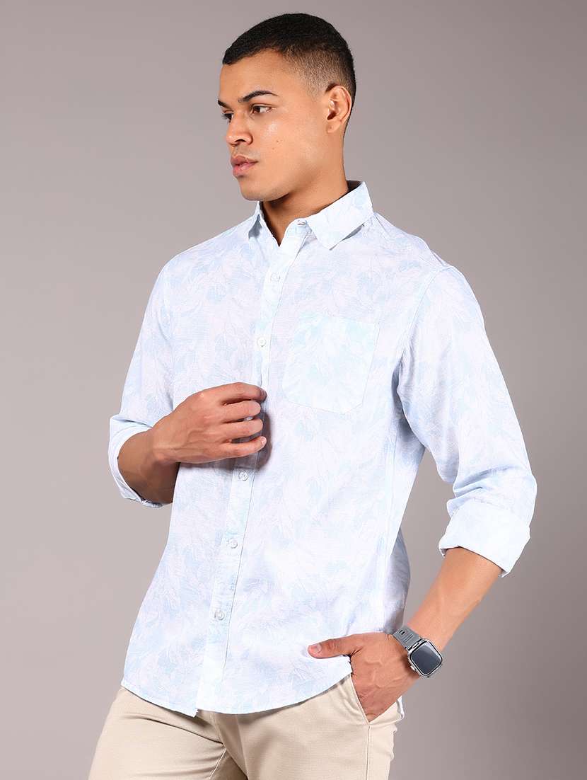 men floral printed collared long sleeve casual shirt - 21922783 -  Standard Image - 1