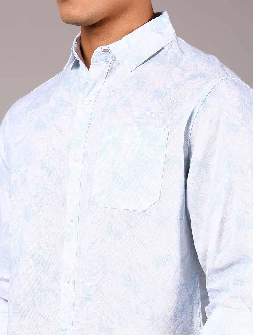 men floral printed collared long sleeve casual shirt - 21922783 -  Standard Image - 4