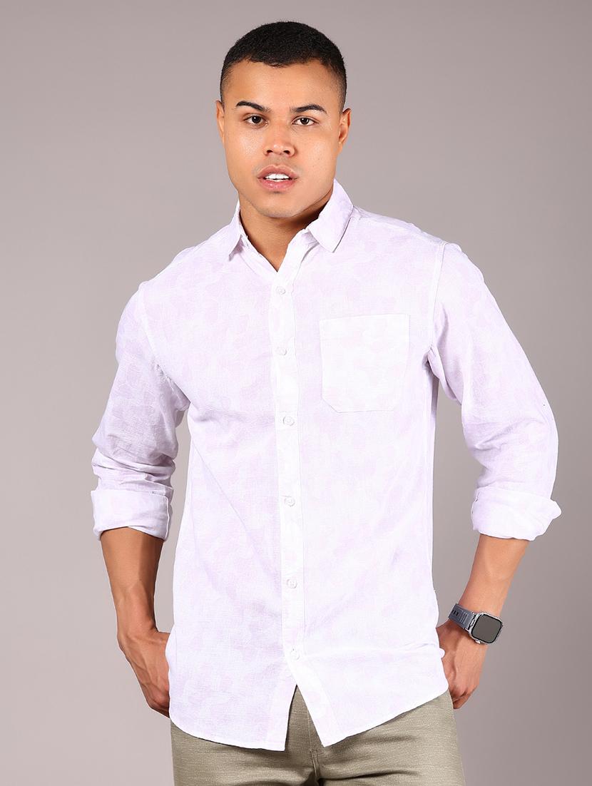 men printed collared long sleeve casual shirt - 21922784 - Standard Image - 1