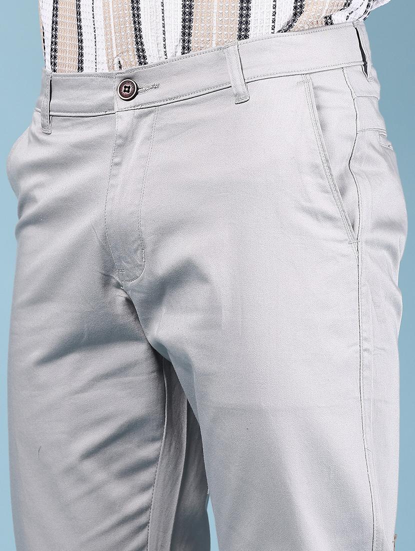 men solid mid rise regular fit chinos - 21922877 - Standard Image - 4