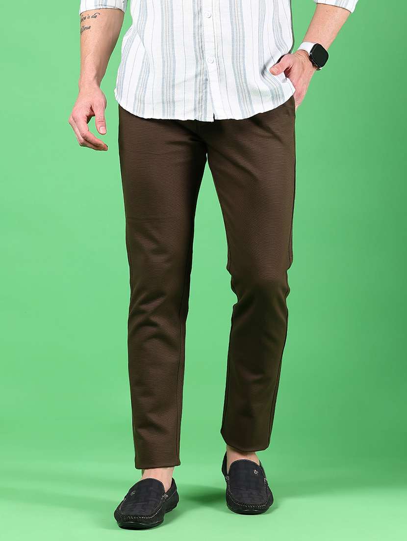 men solid mid rise slim fit chinos  - 21922882 -  Standard Image - 1