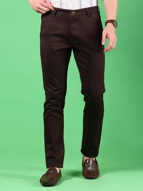 men solid mid rise slim fit chinos  - 21922896 -  Standard Image - 0
