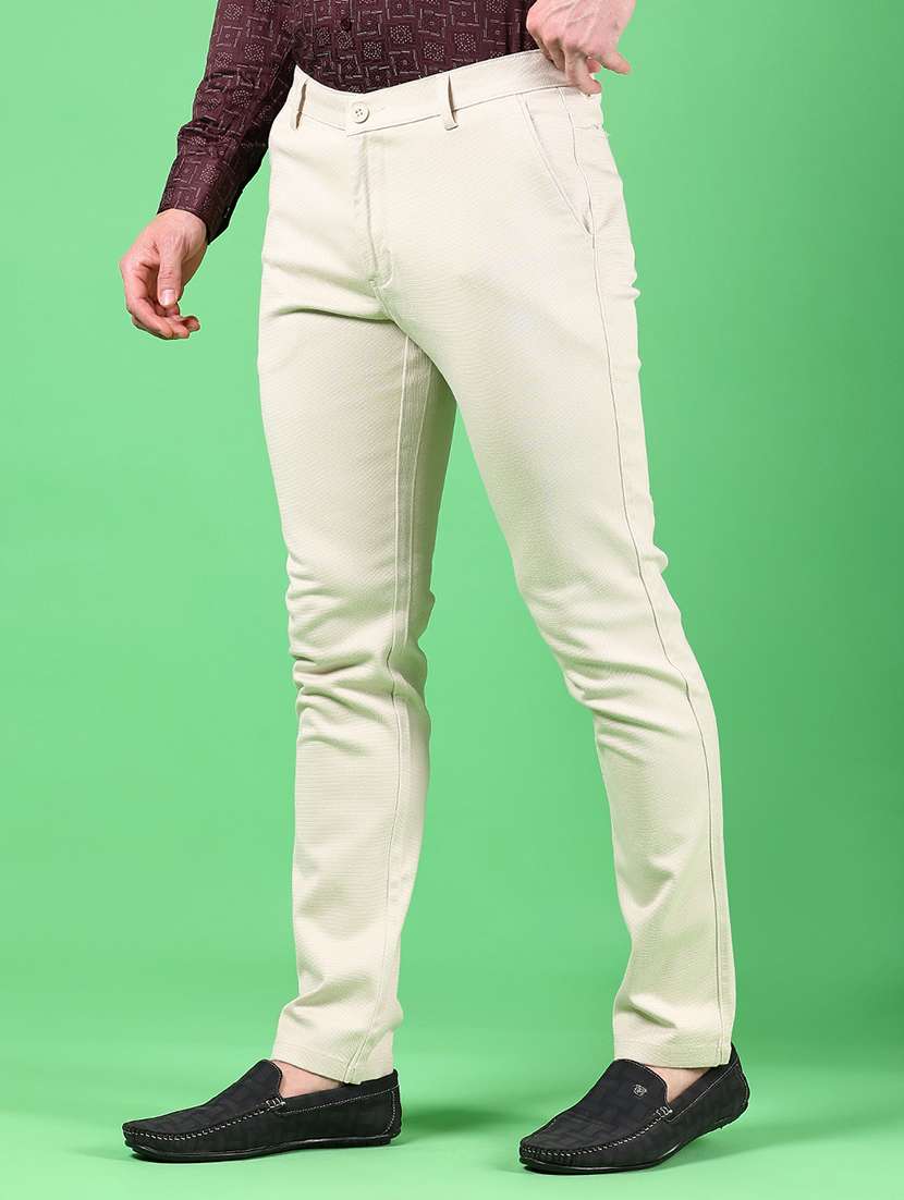 men solid mid rise slim fit chinos  - 21922897 -  Standard Image - 1