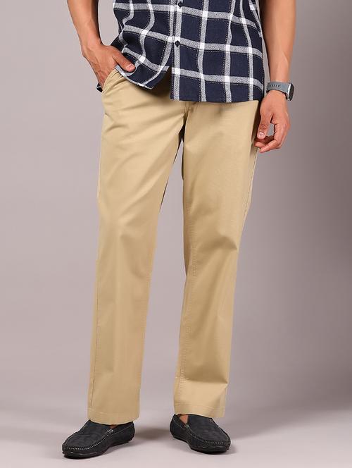 men solid mid rise regular fit chinos - 21922903 - Standard Image - 0