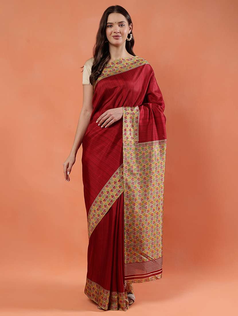women red printed saree with blouse - 21922914 - Zoom Image - 0