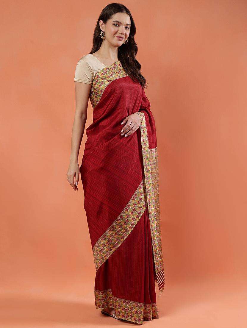 women red printed saree with blouse - 21922914 - Standard Image - 4