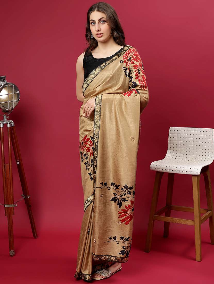 women printed casual wear saree with blouse - 21922916 -  Standard Image - 1