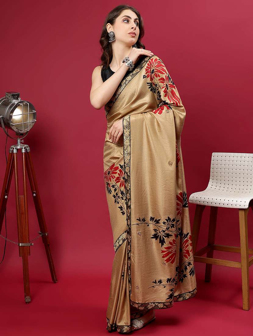 women printed casual wear saree with blouse - 21922916 -  Standard Image - 4