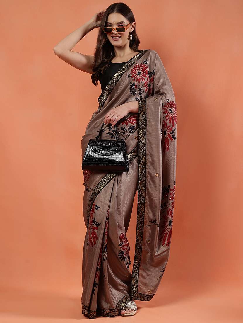 women printed casual wear saree with blouse - 21922917 -  Standard Image - 1