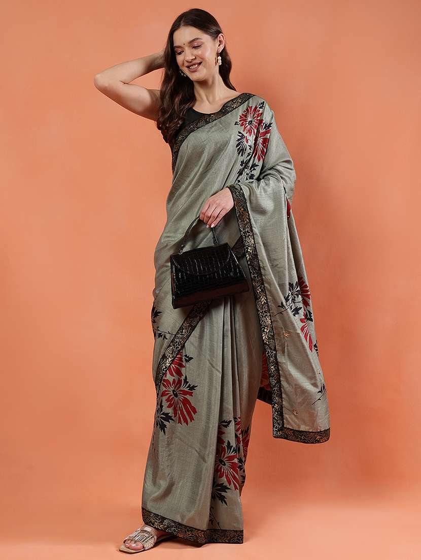 women printed casual wear saree with blouse - 21922918 -  Standard Image - 1