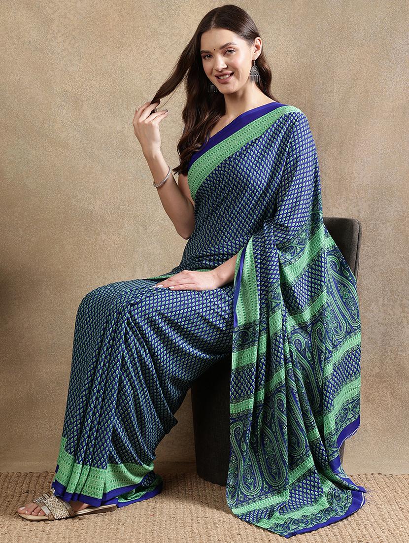 women printed casual wear saree with blouse - 21922919 - Standard Image - 4