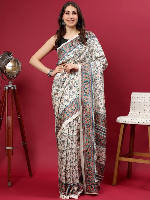 women printed casual wear saree with blouse - 21922923 - Standard Image - 0