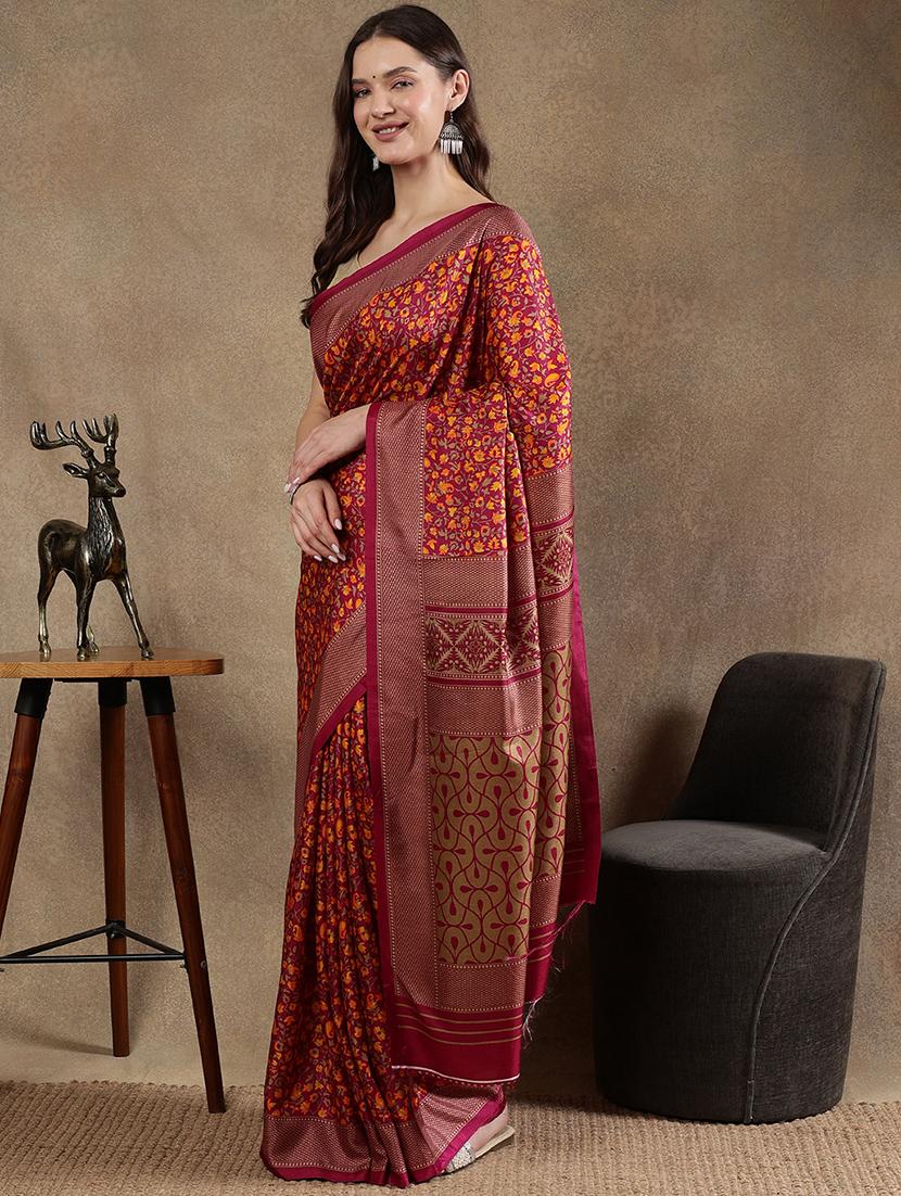 women printed casual wear saree with blouse - 21922925 - Standard Image - 1