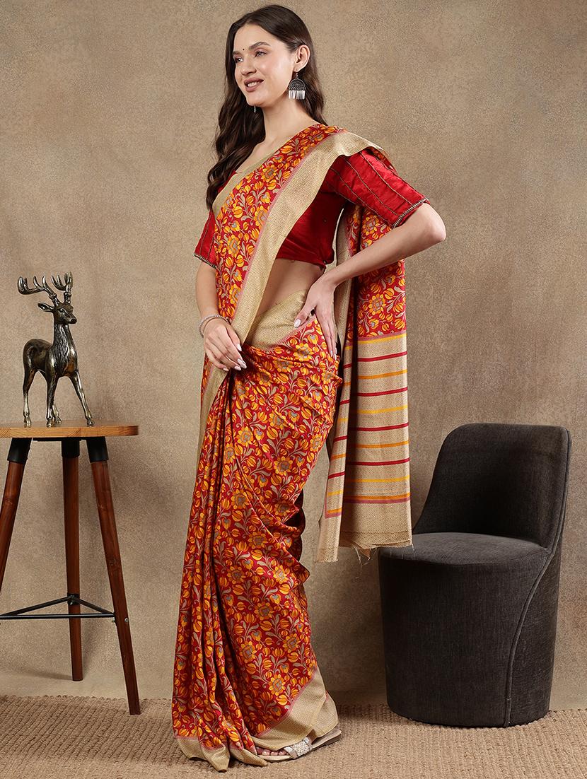 women printed casual wear saree with blouse - 21922927 - Standard Image - 1