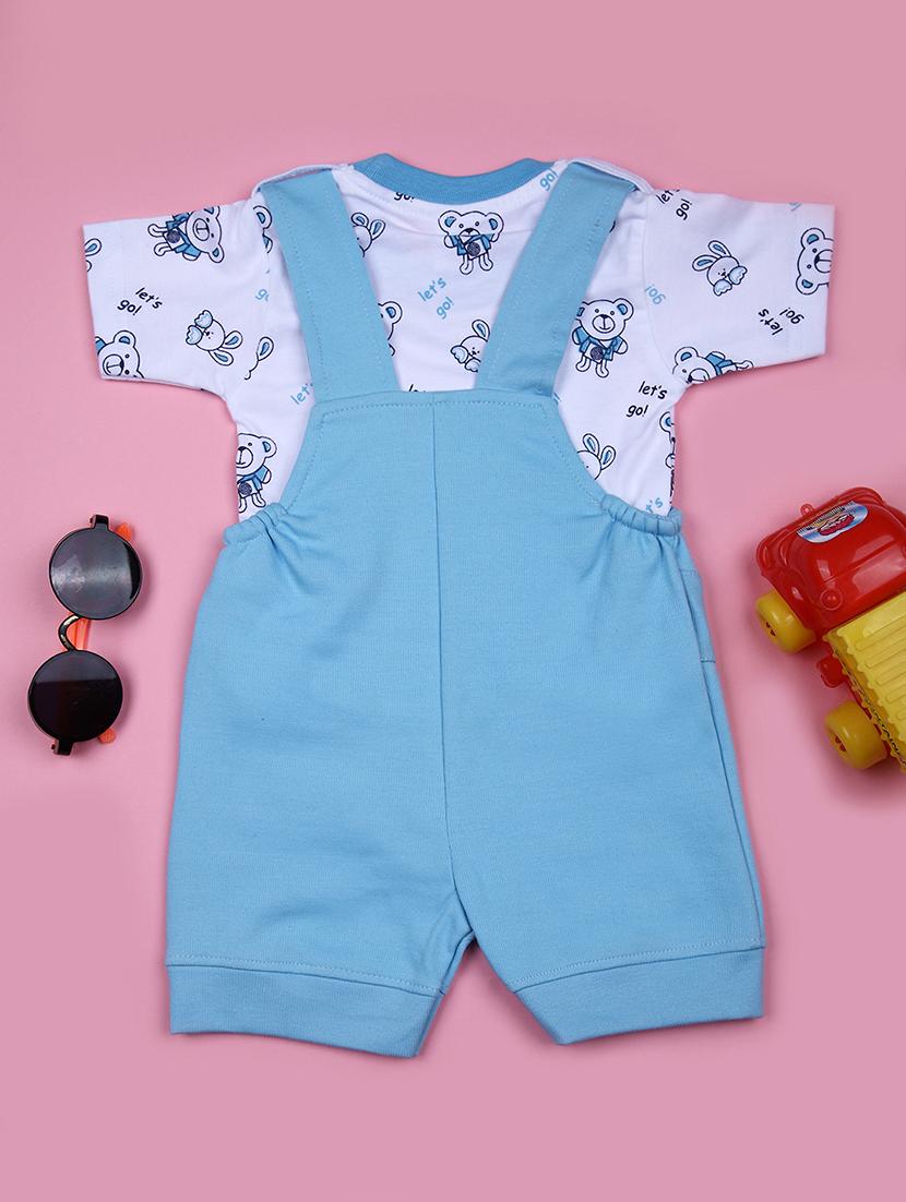 kids printed t-shirt and dungree set - 21923103 -  Standard Image - 1
