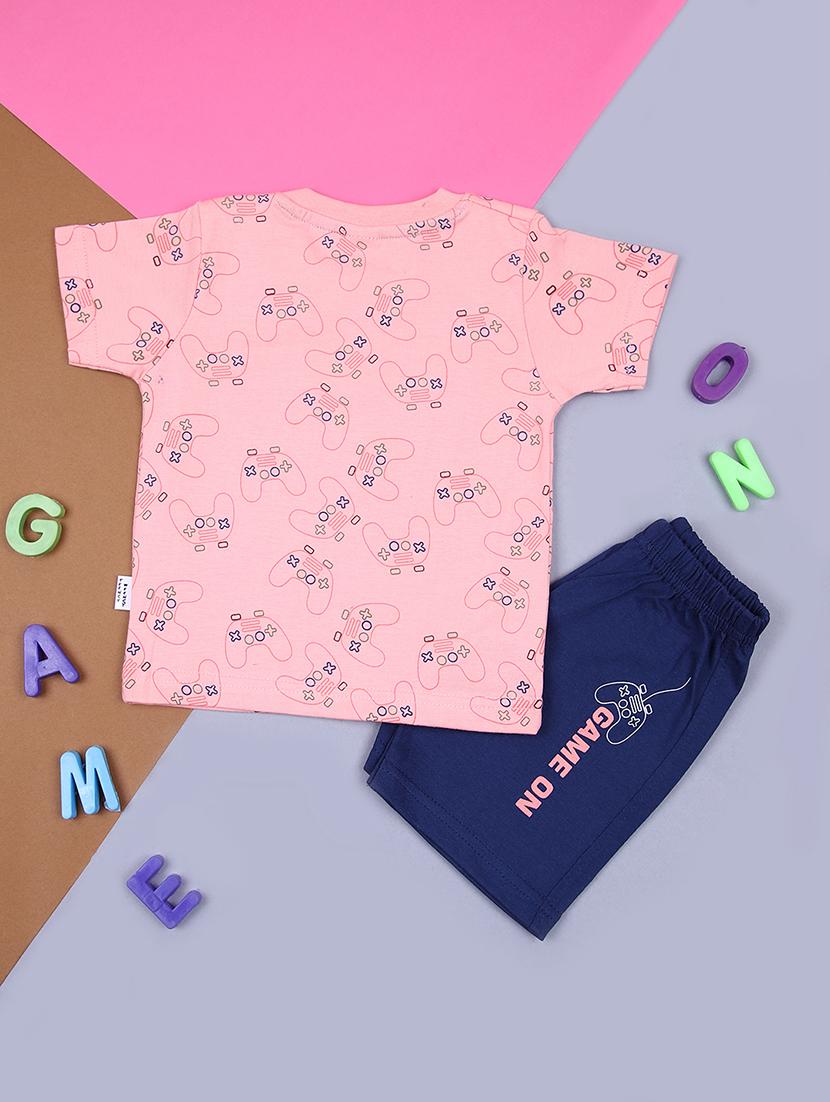 kids printed t-shirt and shorts co-ord set - 21923110 - Standard Image - 1