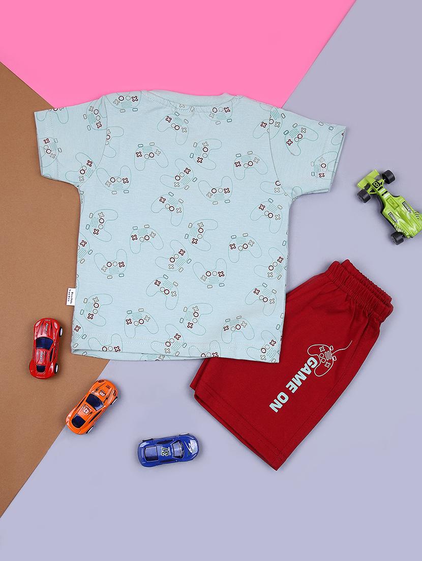 kids printed t-shirt and shorts co-ord set - 21923111 - Standard Image - 1
