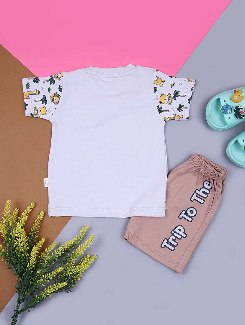 kids printed t-shirt and shorts co-ord set - 21923113 -  Standard Image - 1