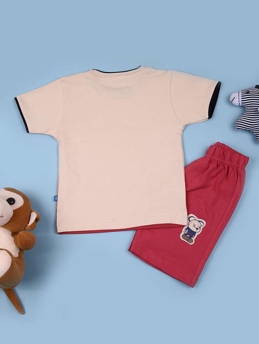 boys printed t-shirt & shorts casual wear set - 21923122 -  Standard Image - 1