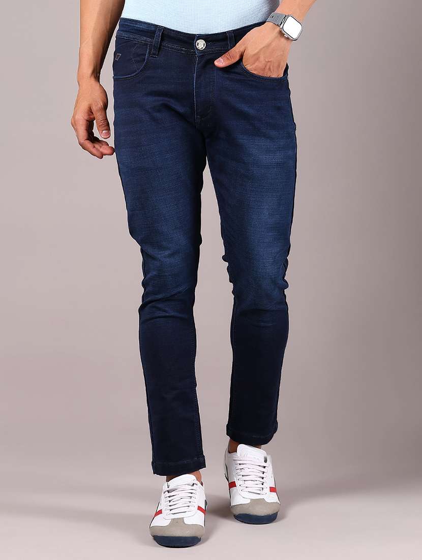 men washed mid rise skinny fit jean